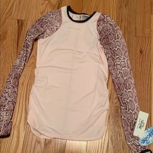 Blush pink Lucky in Love workout shirt xs